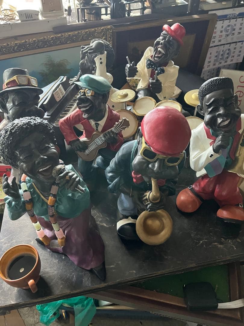 ジャズ人形、38センチ、FRP製黒人人形、JAZZ人形、JAZZ黒人バンド、