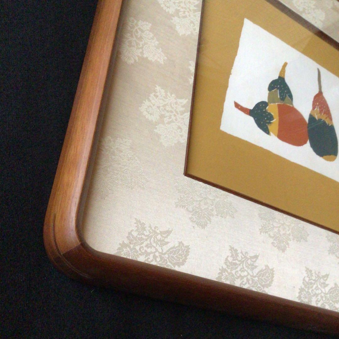 No.136 人間国宝　芹沢銈介　型絵染　【茄子】　求龍堂刷　写