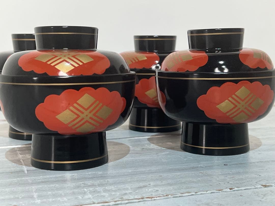 し*す様 秀衡塗漆器 漆塗り 蓋付き お椀 セット
