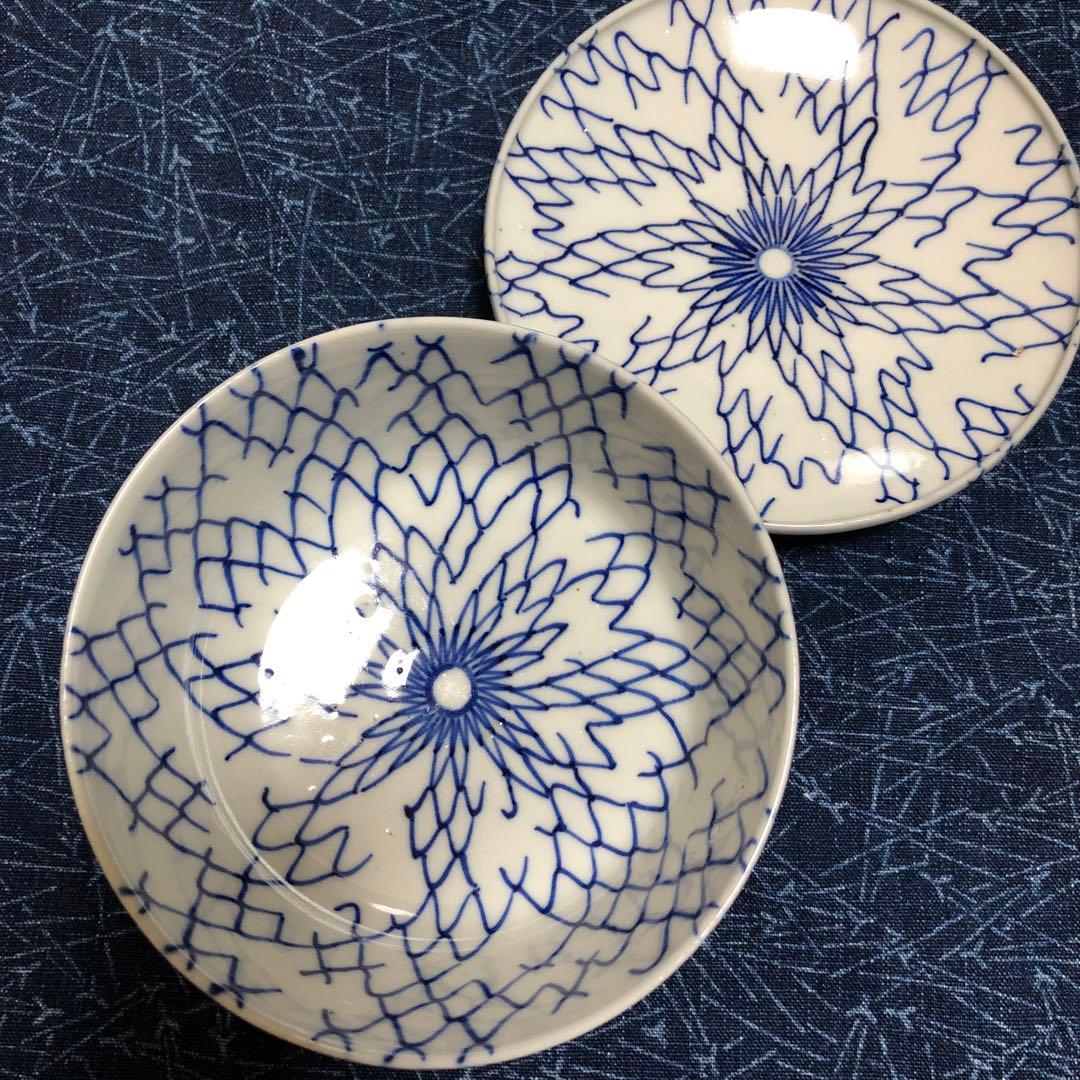 古伊万里　総破れ網手　蓋付き陶器椀物　江戸時代