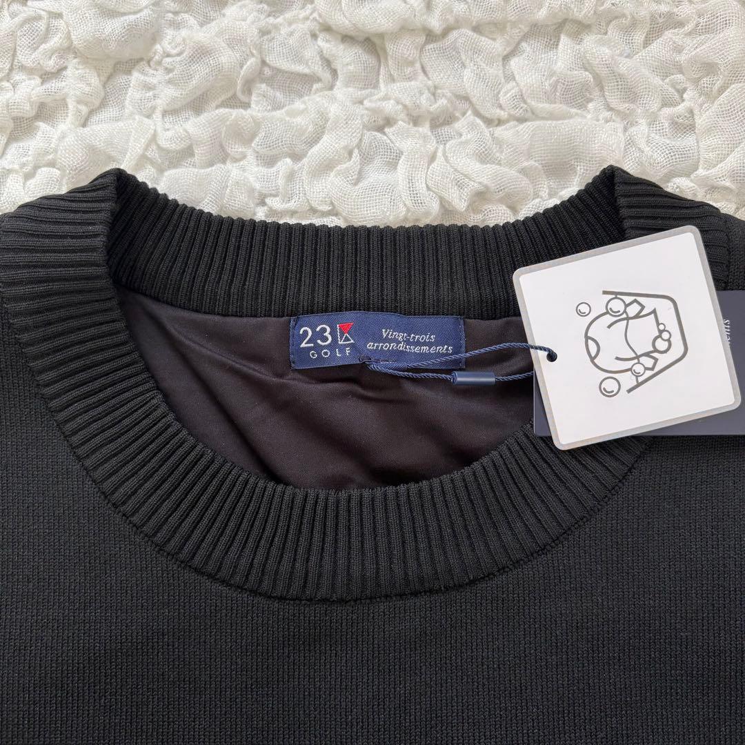 新品 23区GOLF【ウォッシャブル】グラフィックダブルジャガードニット
