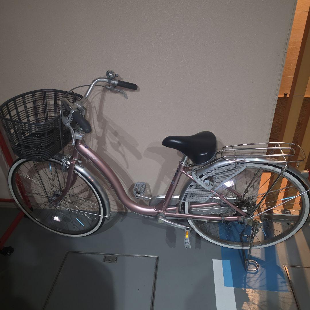 ピンク シティサイクル 前バスケット付き 広島市引取可能な方のみ