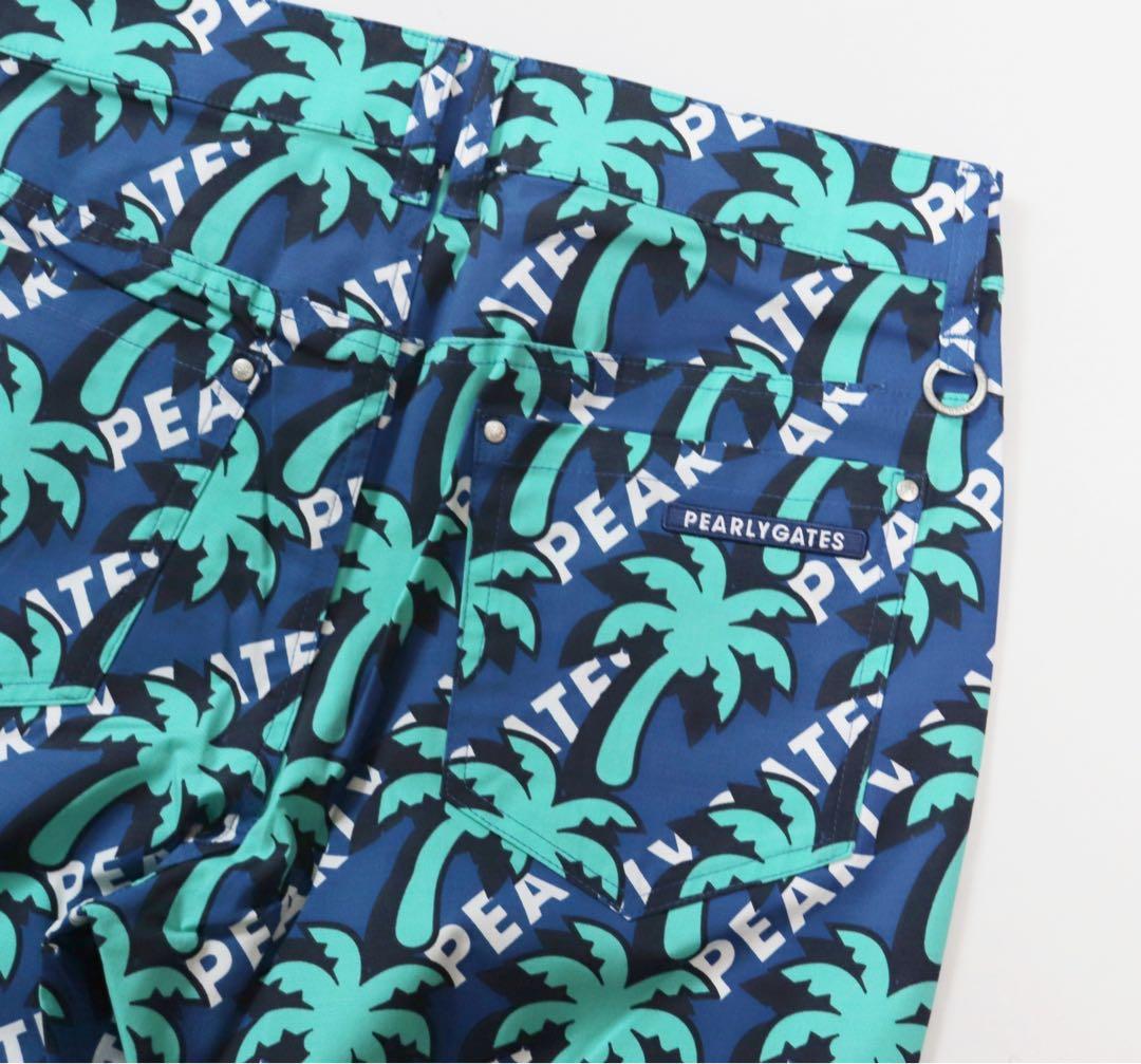 《パーリーゲイツ》新品 パームツリー総柄 ストレッチゴルフパンツ 1(W73)