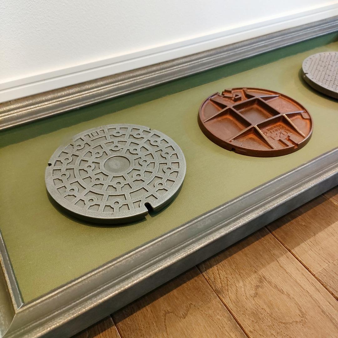 稀少 廃番品 ミニチュアマンホール 額装品 本物志向 ダクタイル鋳鉄