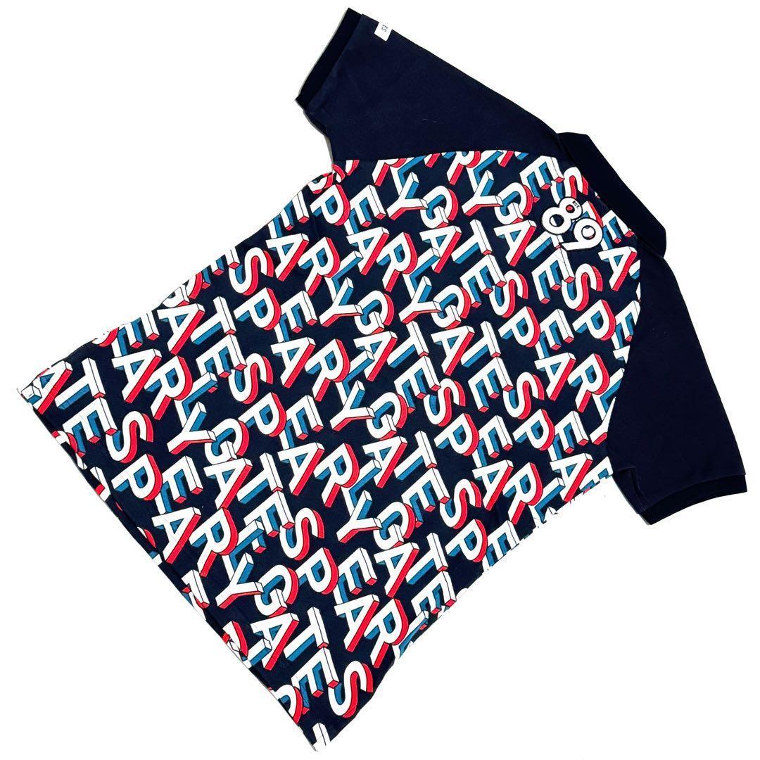 新品タグ付 パーリーゲイツ ゴルフポロシャツ 綿100% 日本製サイズ0ネイビー