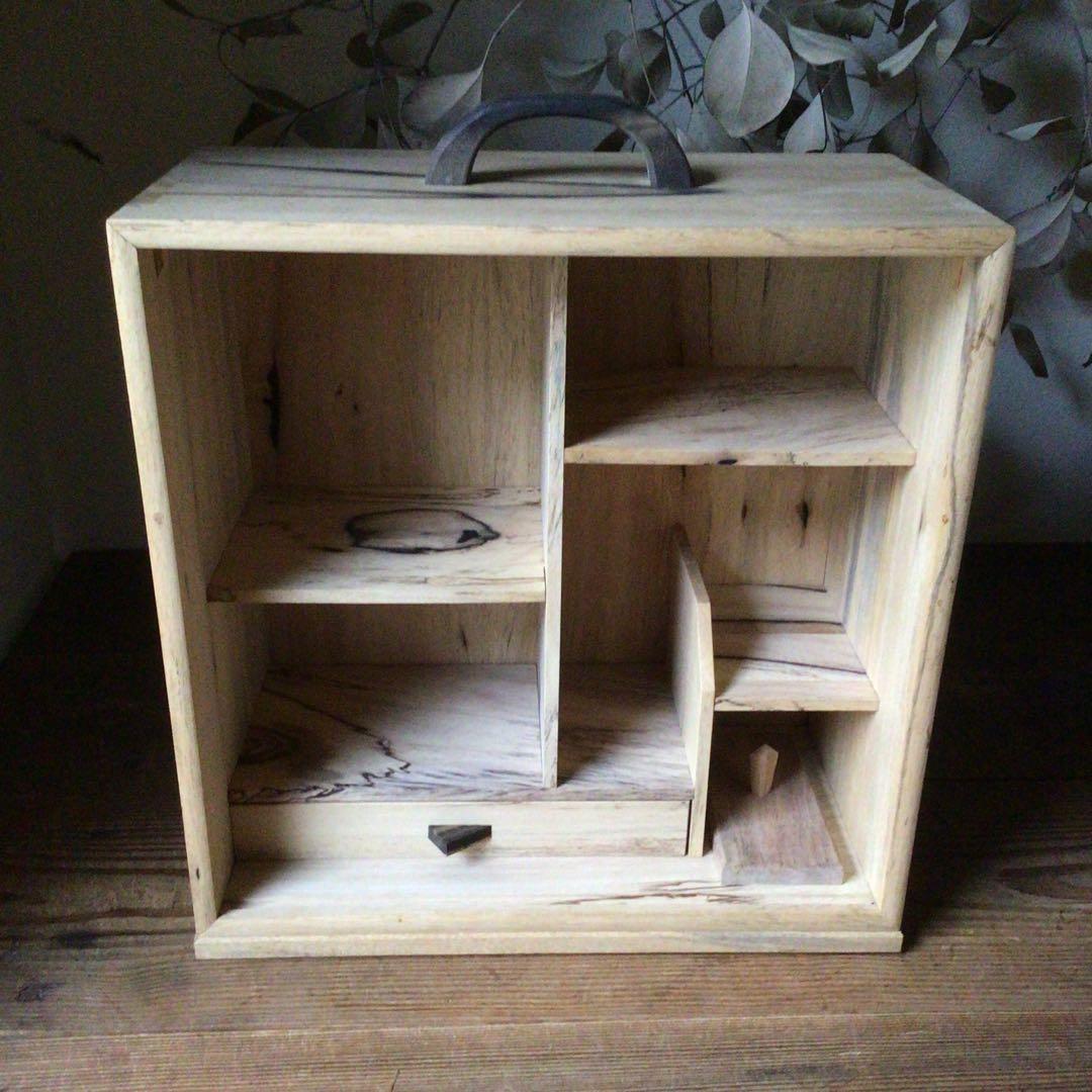 D*n様 No3724 黒柿無垢　茶箱　高さ38.5cm 茶道具　器局　茶箪笥