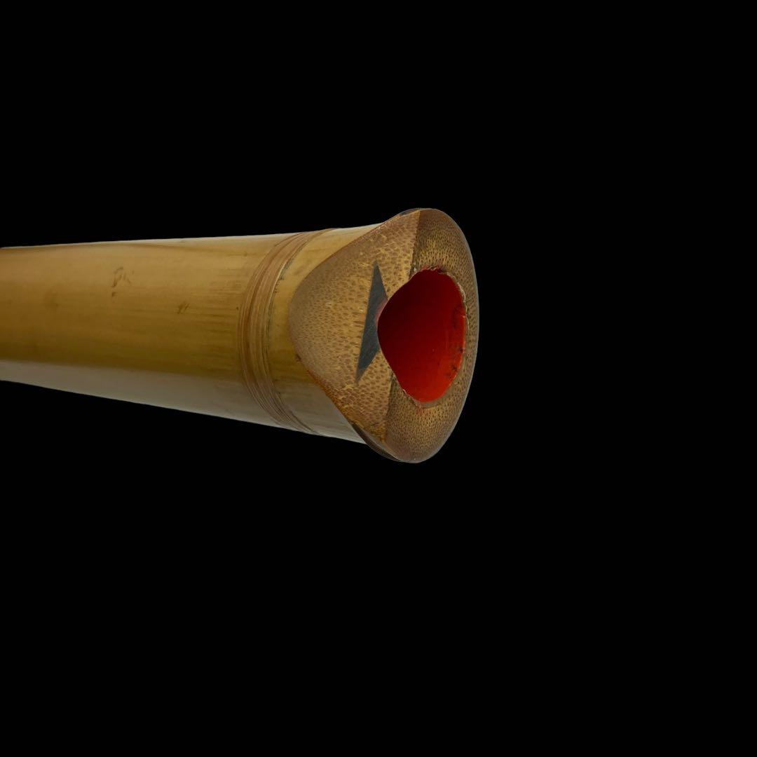 銘あり　尺八　朱塗り　動作保証