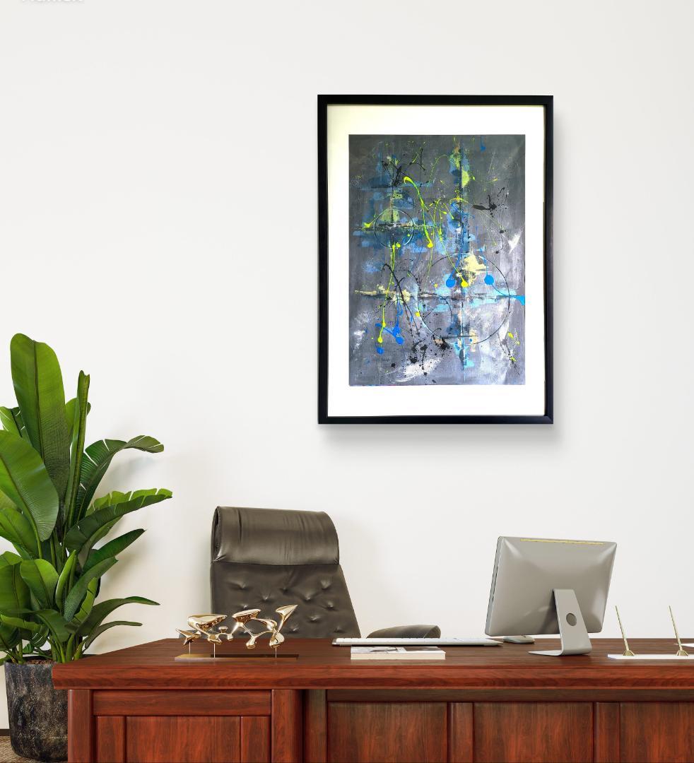 絆 / 抽象画 77×56㎝ B2 額縁セット 原画1点のみ モダンアート