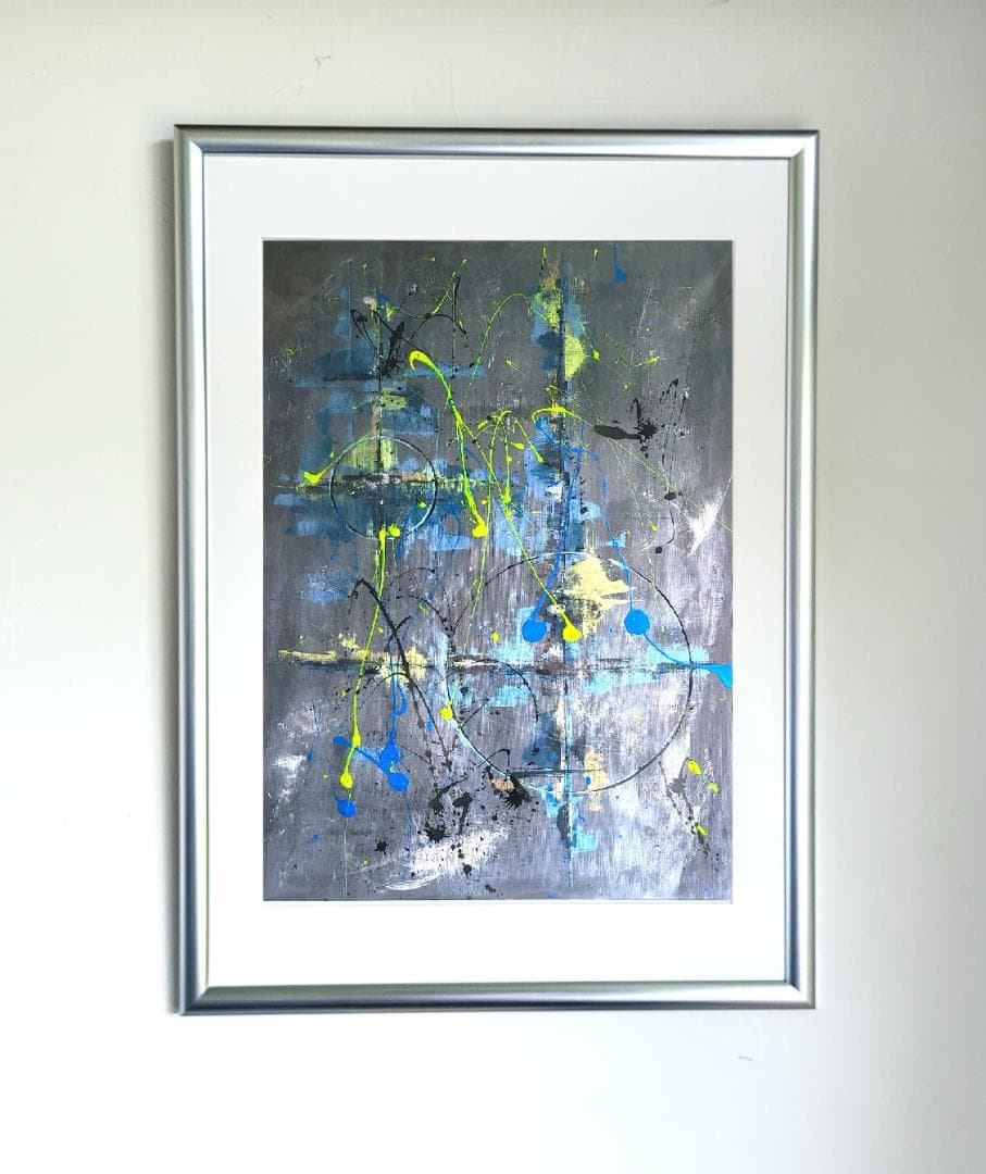 絆 / 抽象画 77×56㎝ B2 額縁セット 原画1点のみ モダンアート