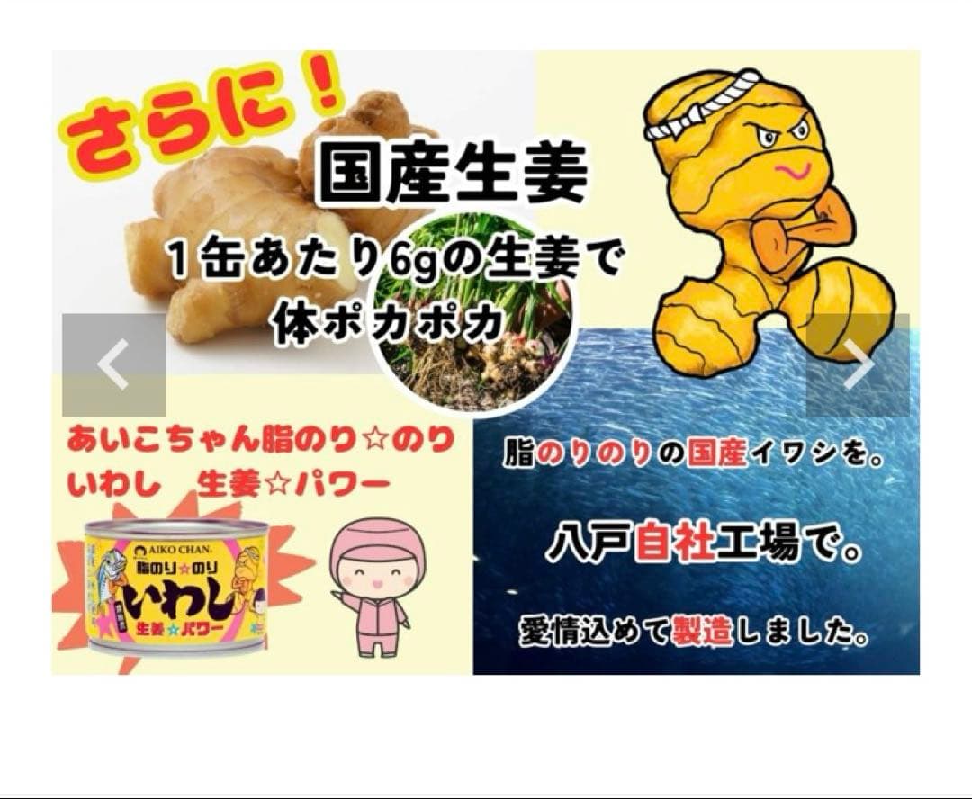 国産　無添加　あいこちゃん 脂のり☆のりいわし　生姜☆パワー　鰯　伊藤食品
