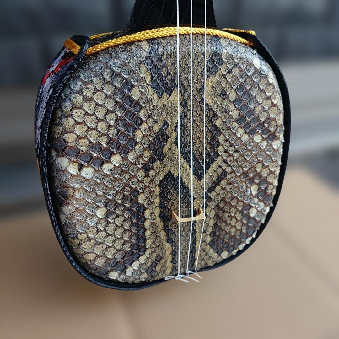 米須三線店 黒塗り強化二重貼り 500g 名店の高級三線