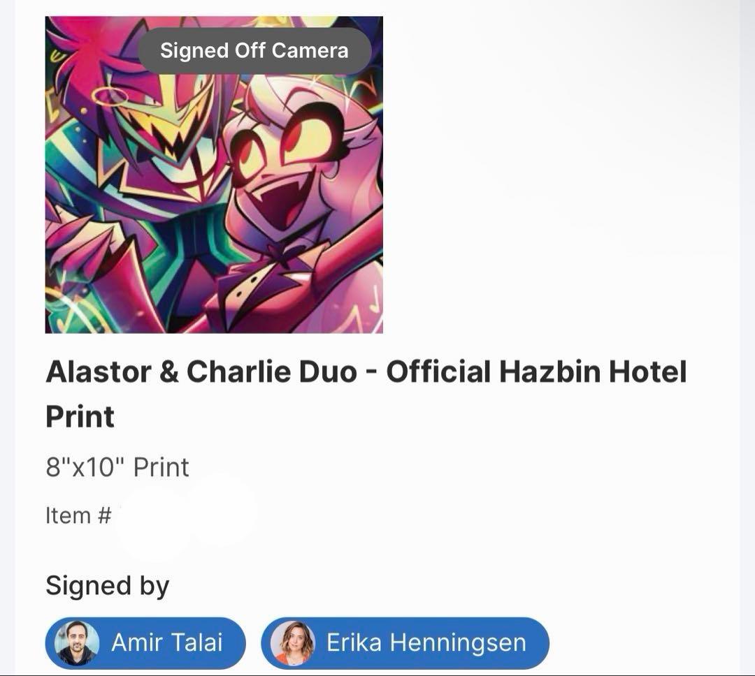 ハズビンホテル アラスター チャーリー 直筆サイン ポスター