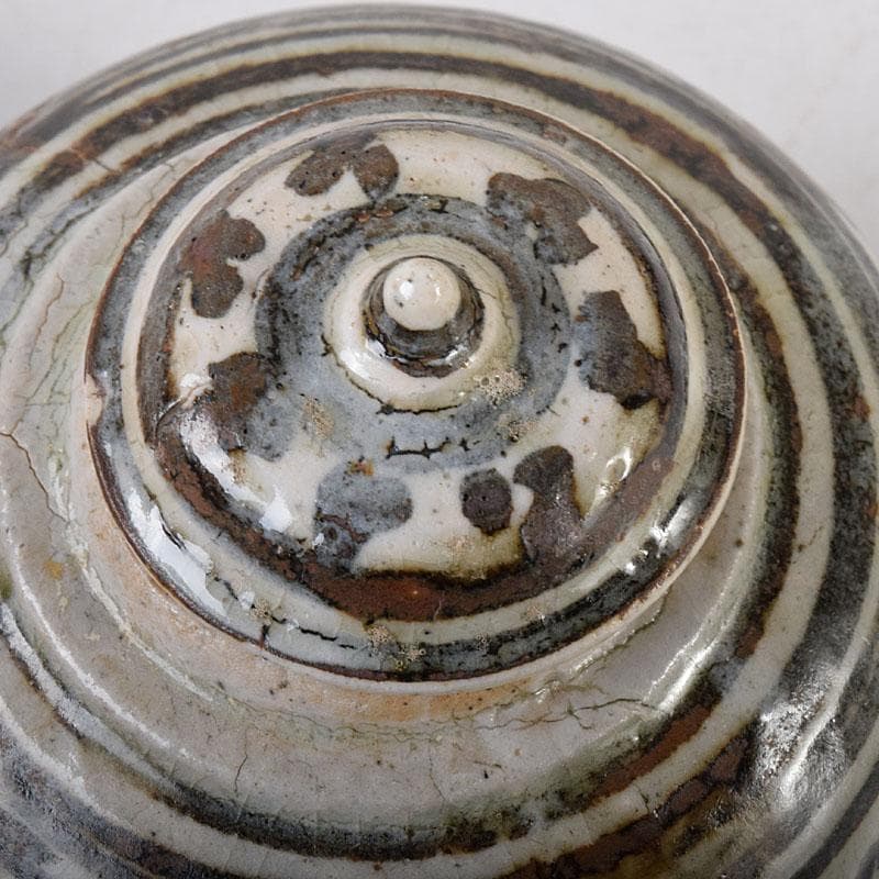 タイ古陶磁　スンコロク　宋胡録　香合　蓋物　時代箱　V　R8148