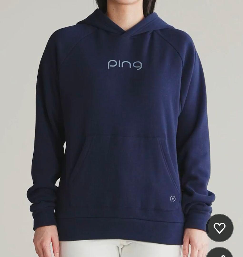 【タグ付き】PING ピン レディース 裏起毛スウェットパーカー L ネイビー