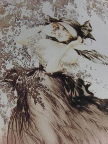 ルイ・イカール、帽子の女、希少限定画集画、新品額装付