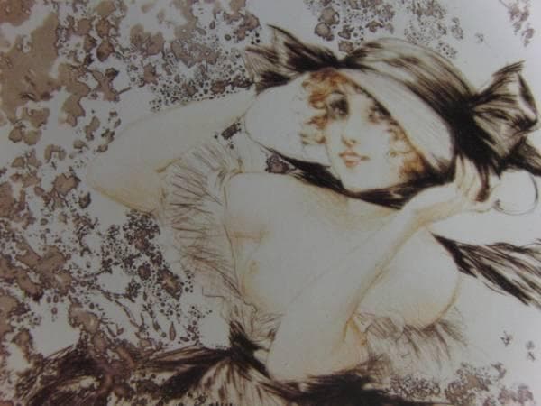 ルイ・イカール、帽子の女、希少限定画集画、新品額装付