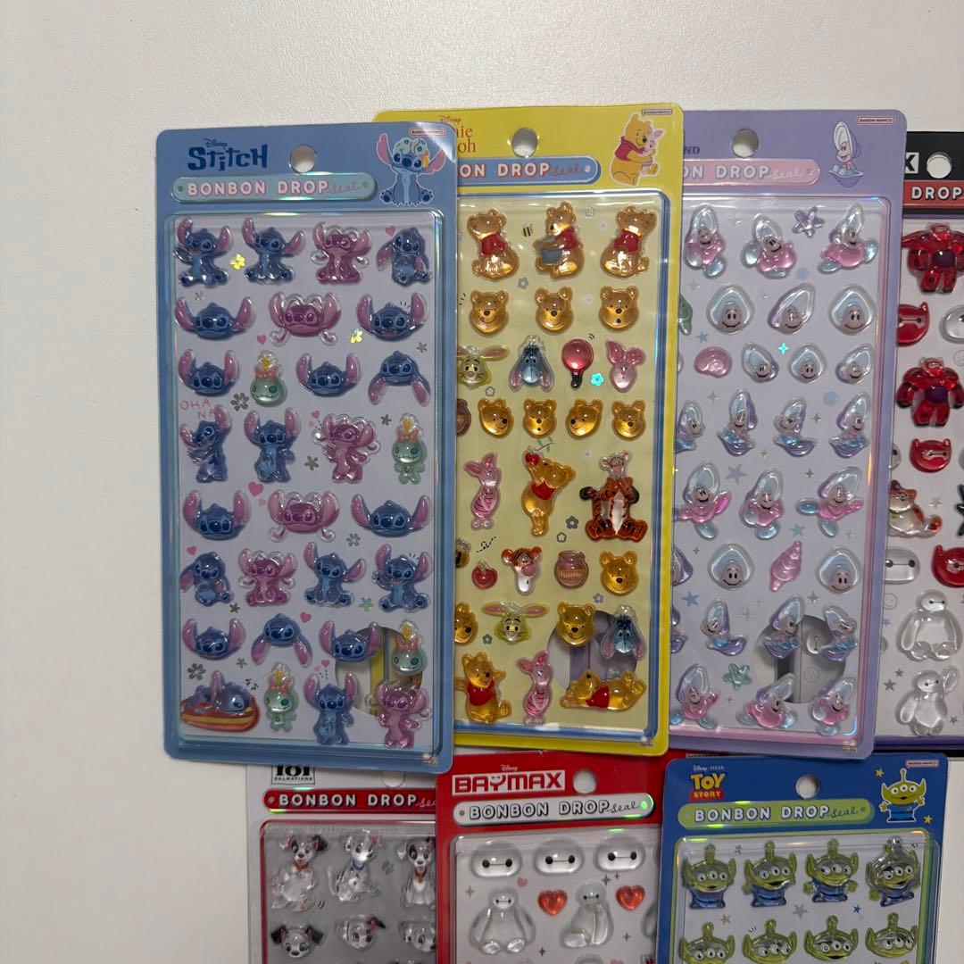 ボンボンドロップシール　ディズニー　大　7種　コンプリート