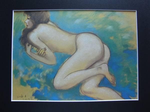 古沢岩美、デッサン 34、希少大判画集画、新品額装付、状態良好