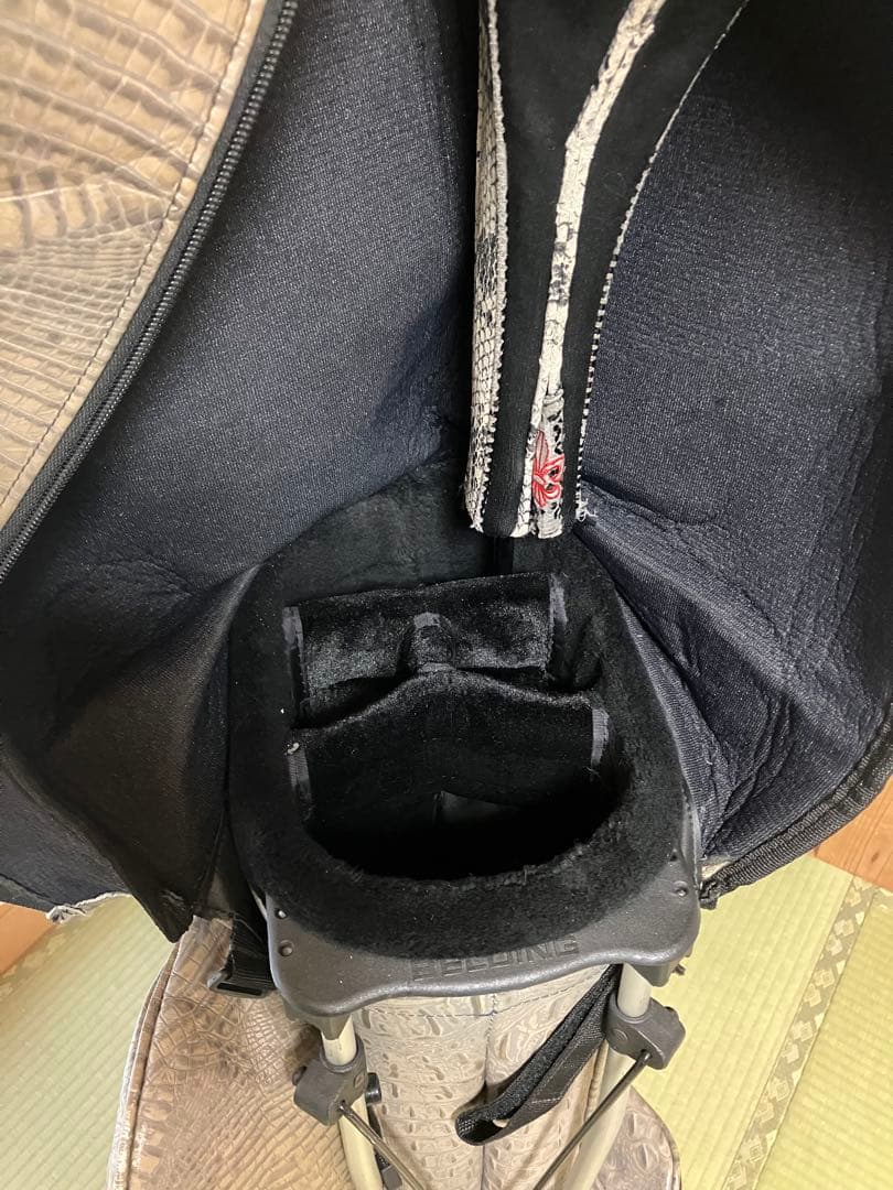 【出品再開】 BELDING スタンド式キャディーバック （クロコ調）