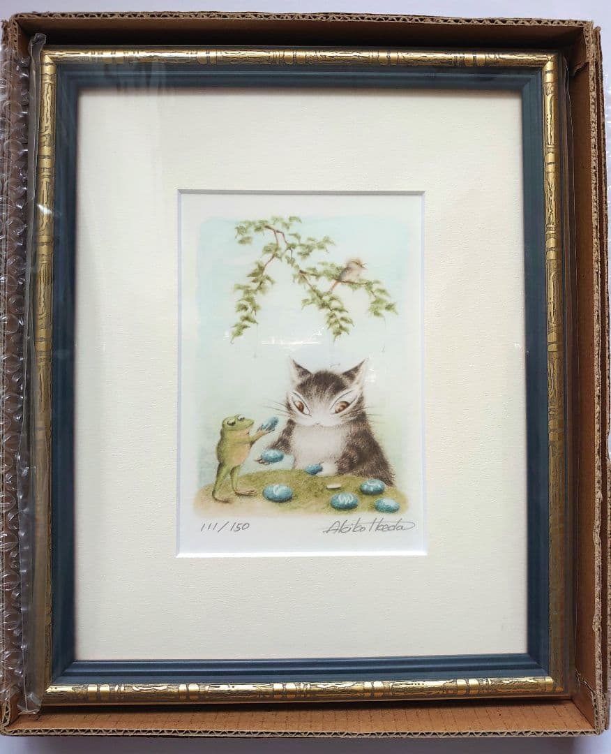 【未使用】わちふぃーるど 猫のダヤン 版画「水曜日の石」限定品