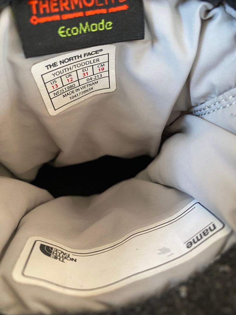 The North Face 子ども用ウィンターブーツ ダークグレー