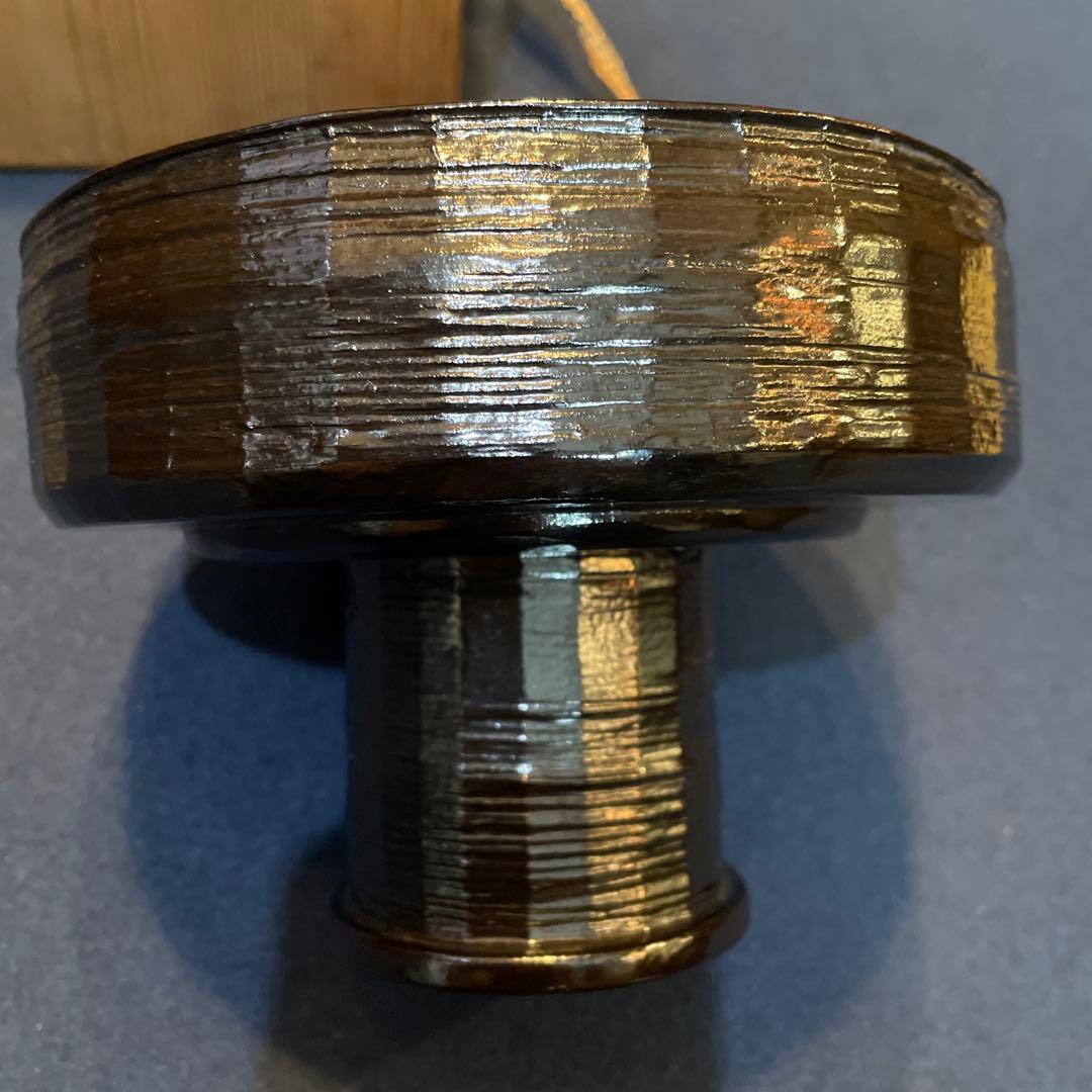 茶道具「菓子器」千家十職【飛来一閑】(造)の『独楽形 菓子器』共箱