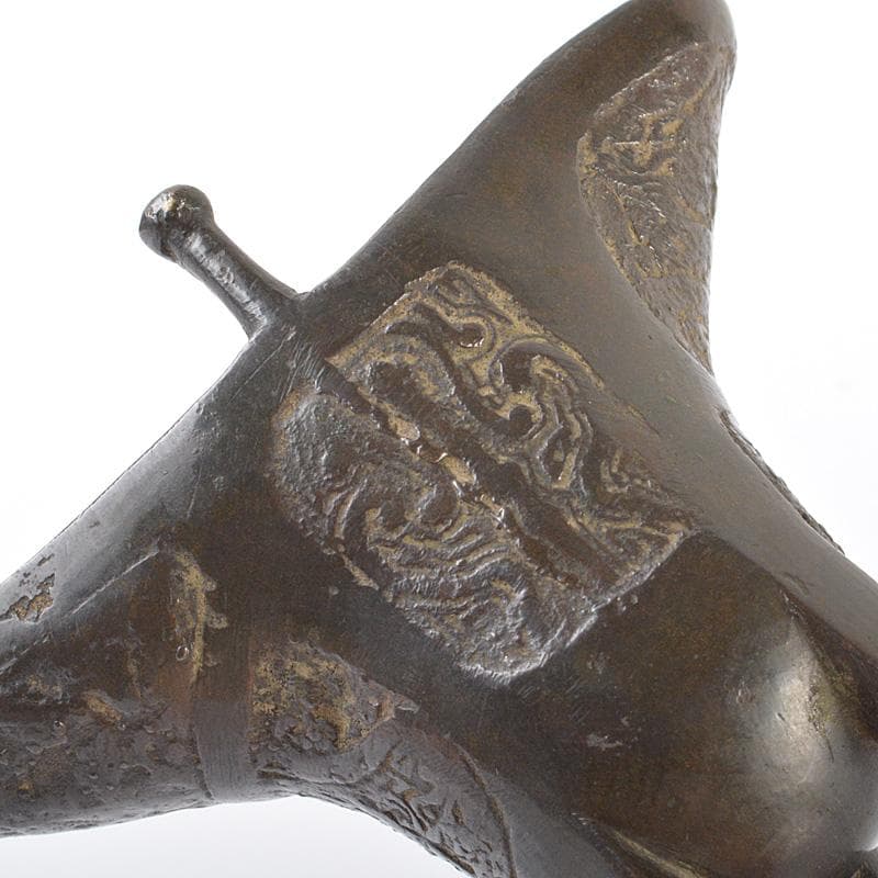 中国　古銅青銅　爵形　香炉　時代箱　M　R6261