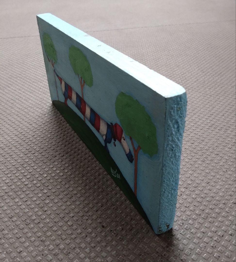 アメリカンヴィンテージ　Ruth Lais 3色柄　ダックスフンド　アクリル絵画