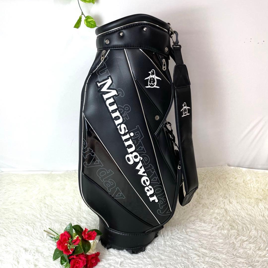 人気✨良品✨マンシングウェア キャディバッグ カート式 軽量 ペンギンロゴ 黒