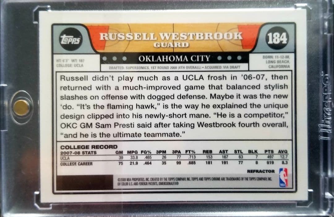その他 Chrome Refractor RC Russell Westbrook