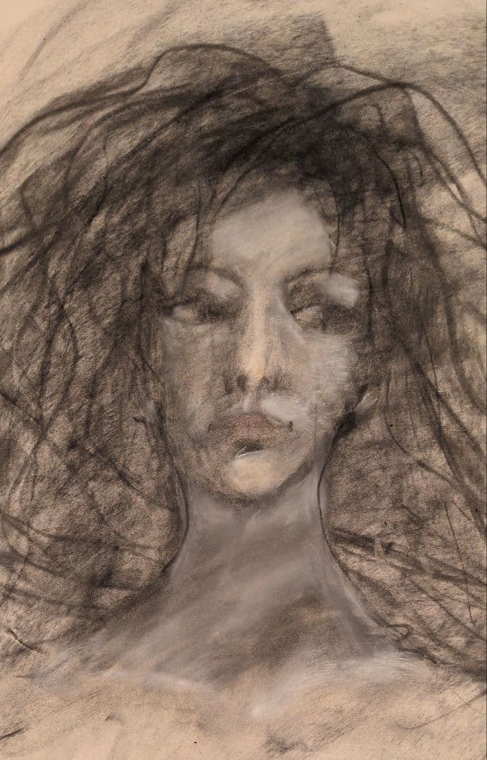 女性の肖像 パステル 画 大型65×50cm hagemaru作