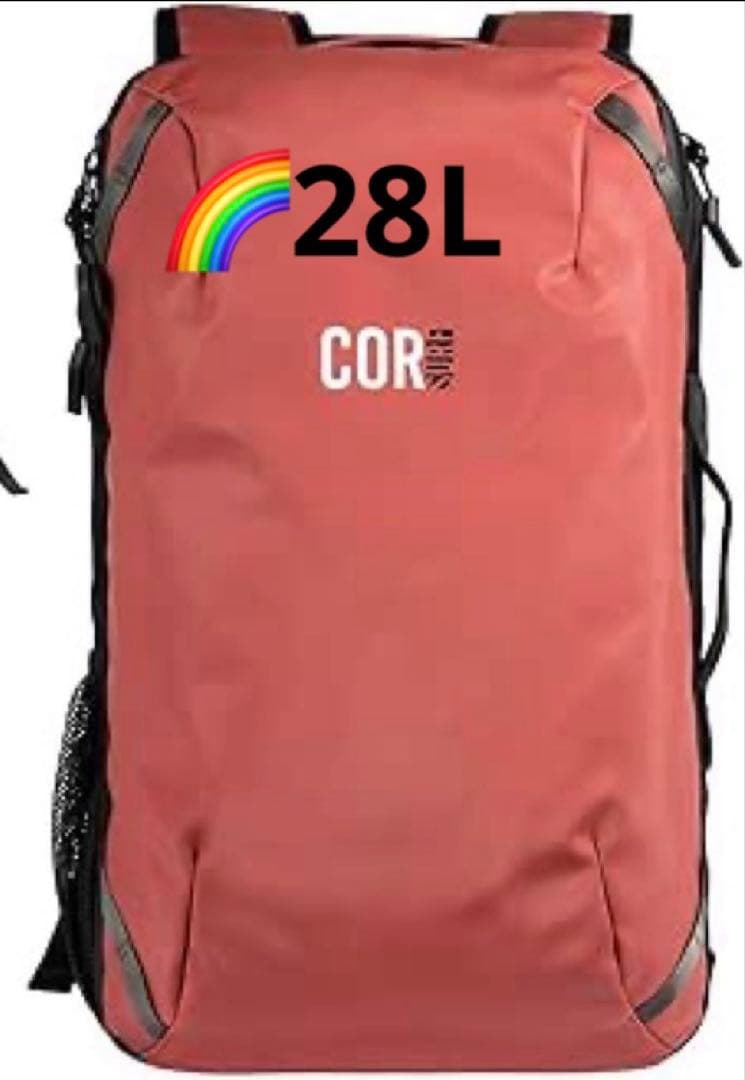 【防水】COR Surf トラベルバックパック 28L 赤 機内持込 PC収納