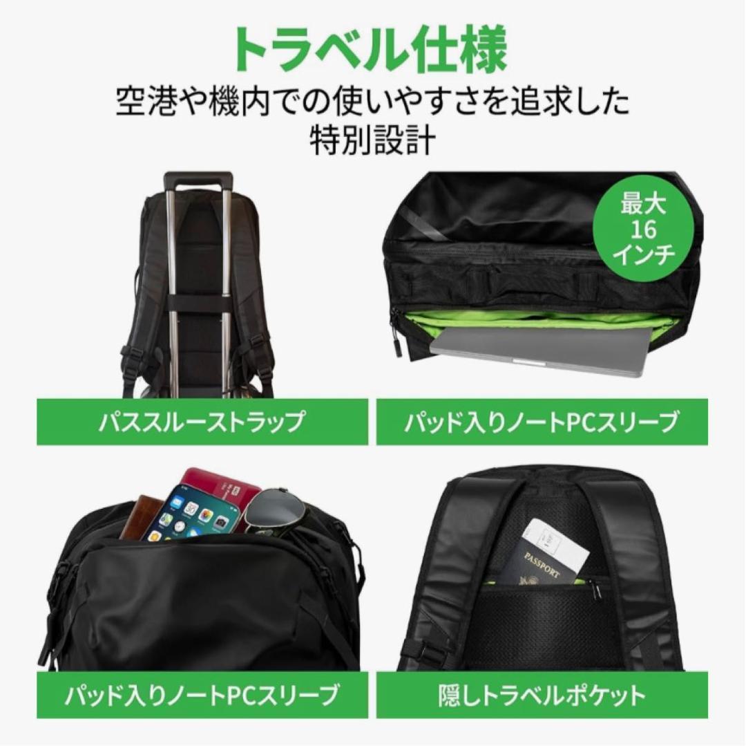 【防水】COR Surf トラベルバックパック 28L 赤 機内持込 PC収納