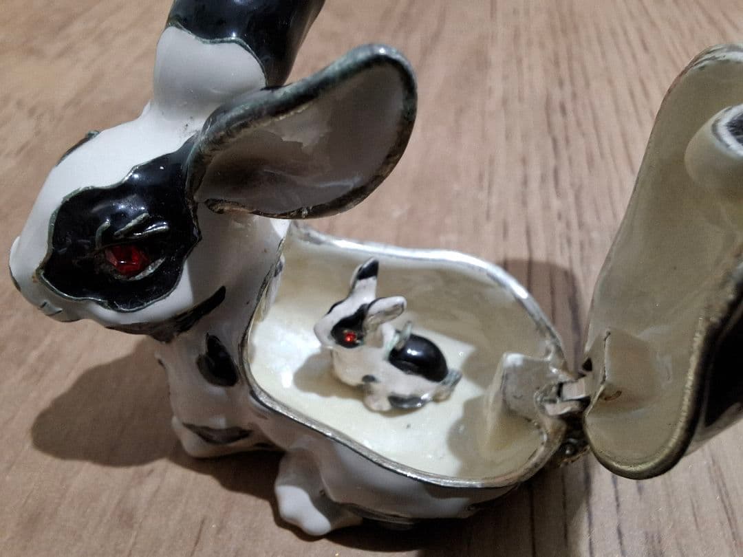 金属工芸 親子兎 秘密箱ArorA2003