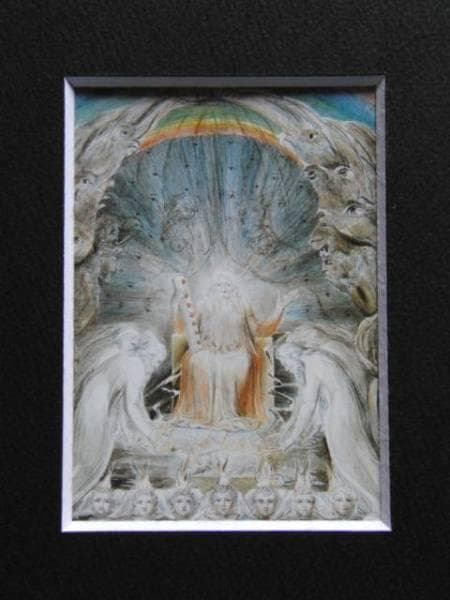 ウィリアム・ブレイク、神の玉座の前で冠を脱ぐ24人の長老たち、希少な画集より