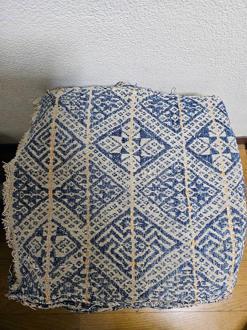 タイ族　ブランケット ストール　刺繍　織物 藍染 インディゴ　骨董　アンティーク