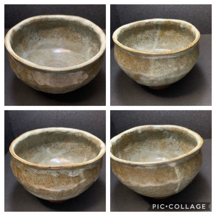 上神山焼　かぐわ焼　銘(春雪) 茶碗　茶道具