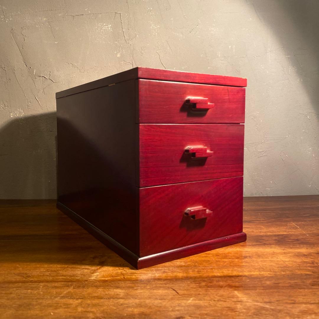 昭和レトロ 三段小引き出し ローズウッド 収納 インテリア 古家具