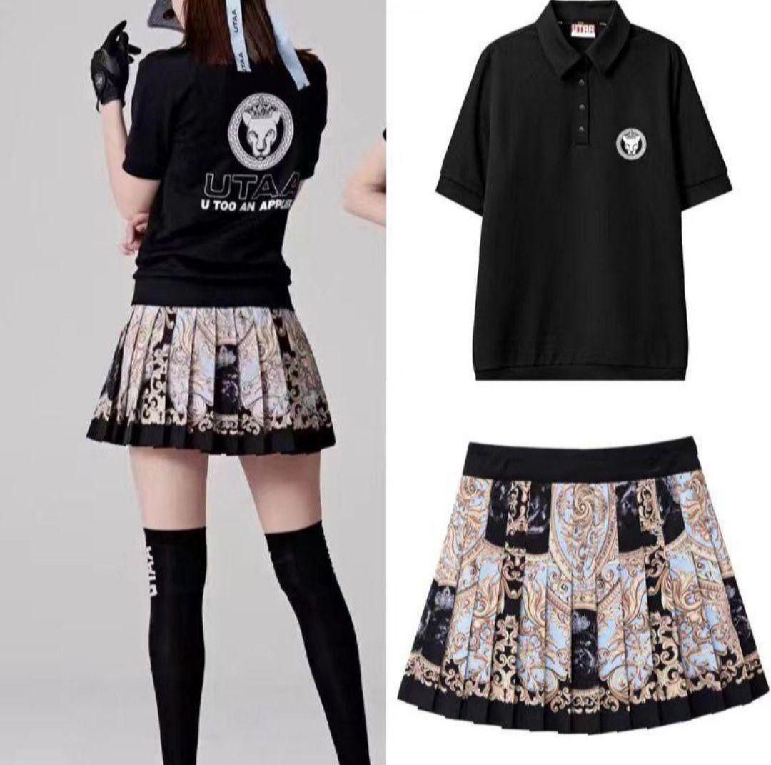 UTAA ユタ ゴルフ ウェア レディース半袖 ポロシャツスカート2点セット
