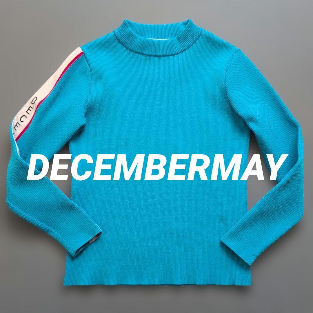 【美品】ディセンバーメイゴルフ　プリーツニットモックネック長袖サイドライン