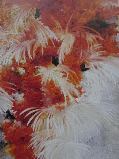 鍵谷節子、【デイゴの咲く時】、希少な額装用画集より、新品額装付、状態良好