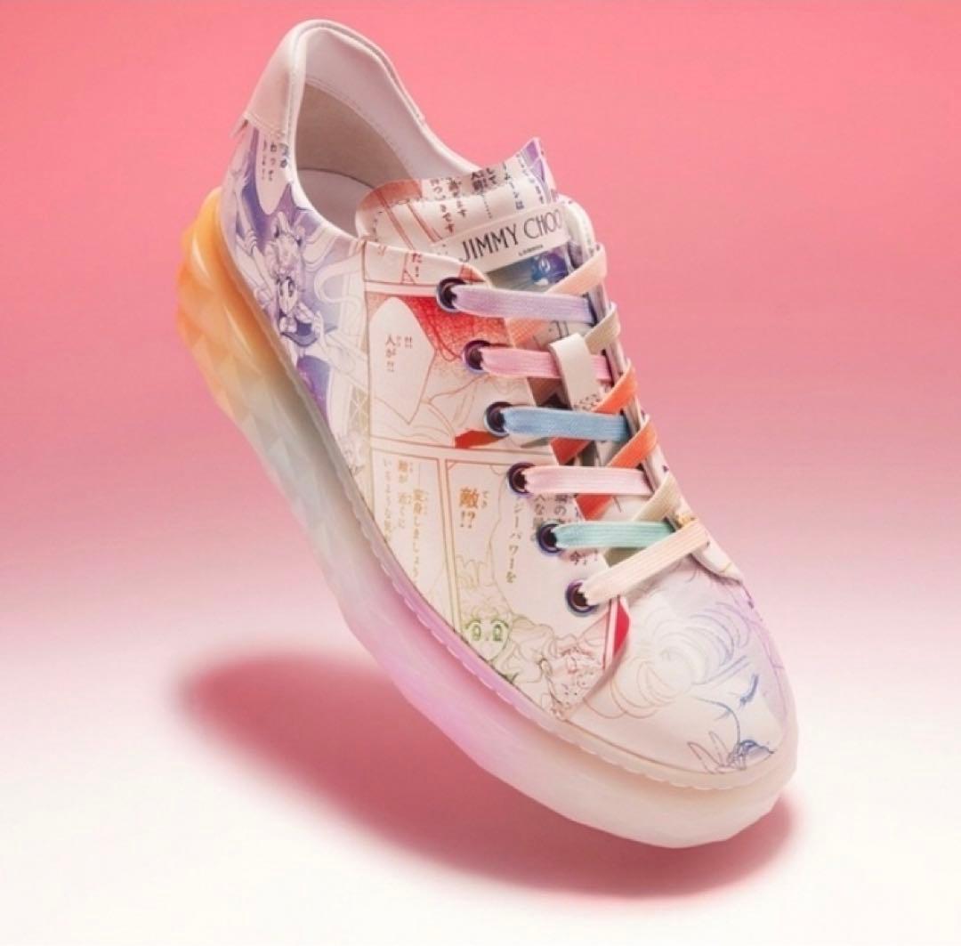 セーラームーン ジミーチュウ スニーカー レインボー コラージュ