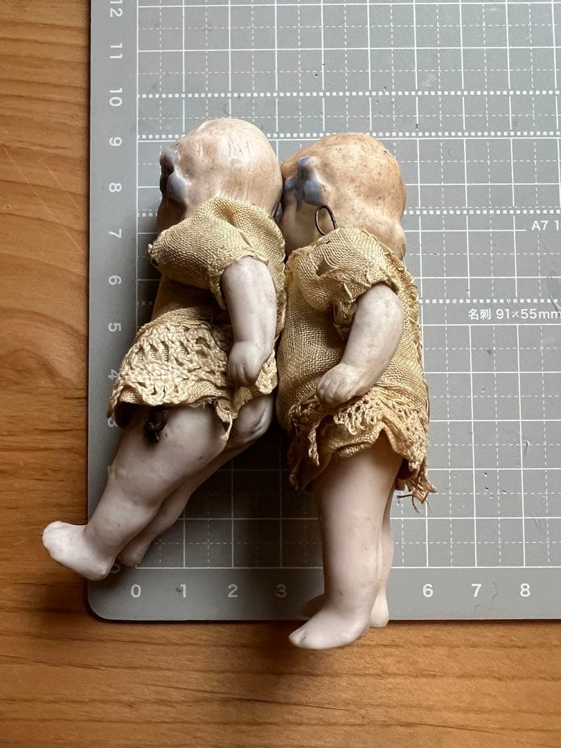 【アンティーク】ドイツ製オールビスクドール 9cm 2体セット