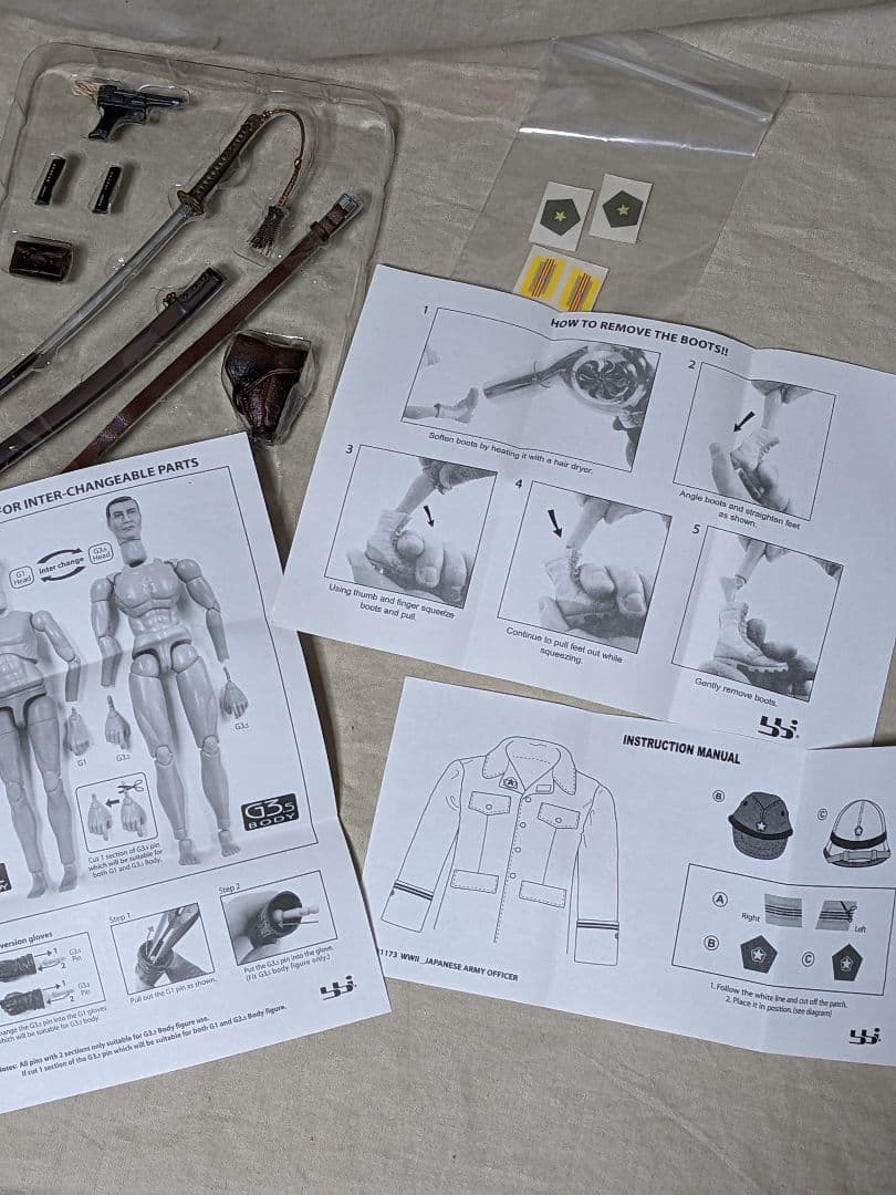 日本軍　陸軍　将校 軍服　ミリタリーフィギュア　中川三郎 中古　パーツ有り