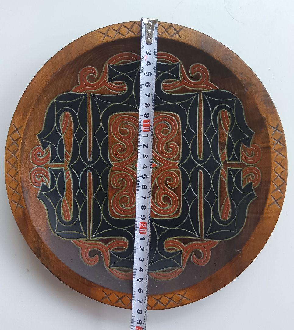 アイヌ木製盆（イタ）木彫り絵皿