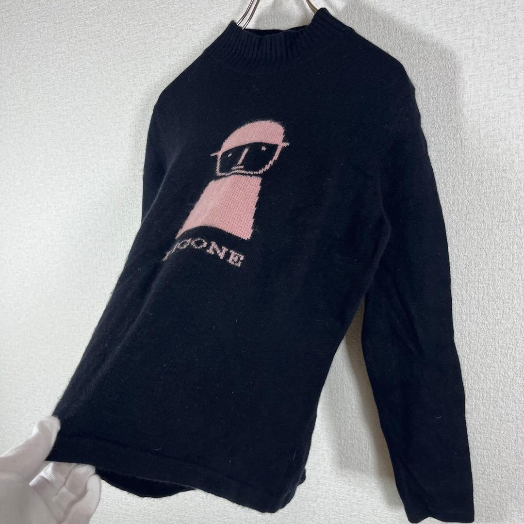 ピッコーネ/カシミア100/ハイネックニット/セーター/40/黒/キャラデザイン