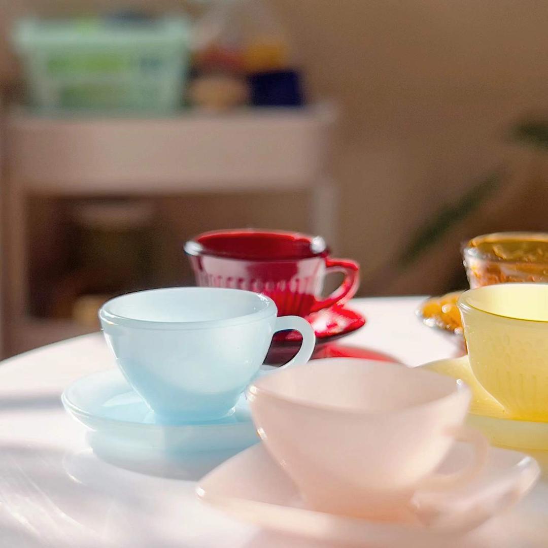 ミニチュア 1/6スケール ミルクグラス風orアンティーク風 ティーセット 単品