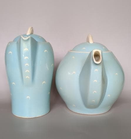 スージークーパーク クレッセント ターコイズ ブルー ティーセット