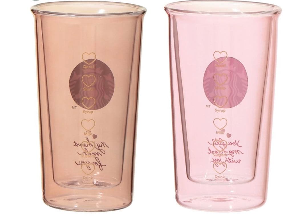 スタバ　ギフトボックス入り　ダブルウォール耐熱グラス　ペアセット