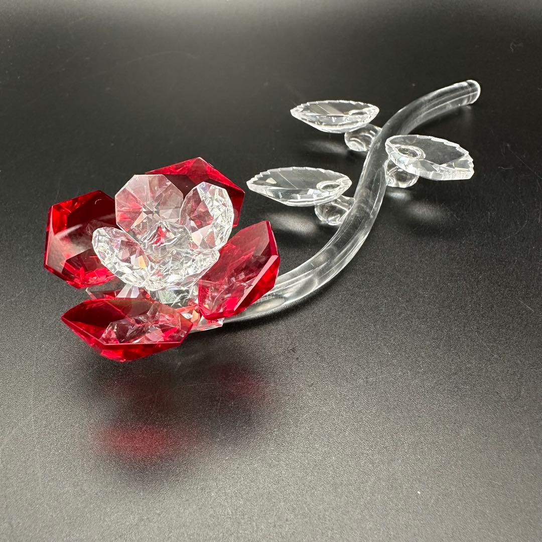 スワロフスキー レッドローズ クリスタルオブジェ